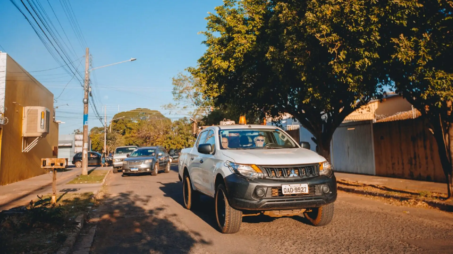 A ação é organizada pela Coordenadoria de Controle de Endemias Vetoriais. Na foto, o veículo do Fumacê
