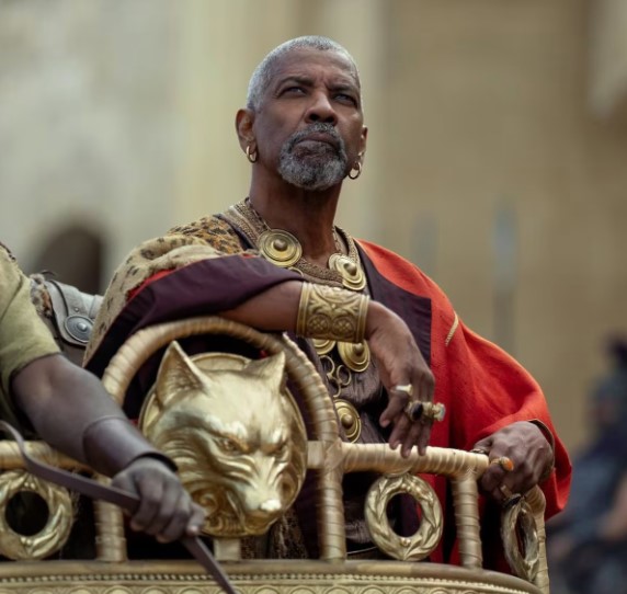 Denzel Washington interpreta Macrinus em 'Gladiador 2'