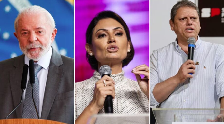 Pesquisa mediu enfrentamento entre Lula e Michelle Bolsonaro e entre Lula e Tarcísio de Freitas em um eventual segundo turno na eleição de 2026