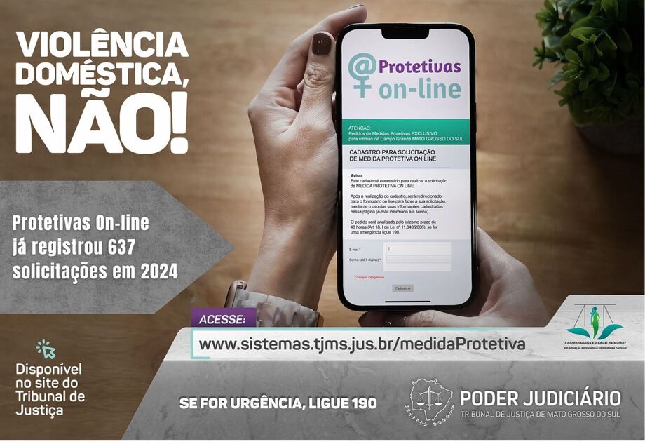 Tecnologia aliada na proteção de mulheres: Protetivas On-line registra 637 solicitações em 2024
