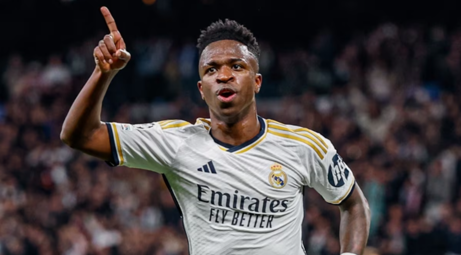 Vini Jr marcou o único gol merengue no Santiago Bernabéu nesta quarta-feira.