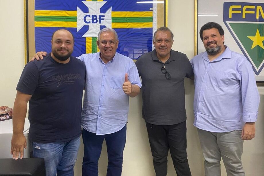 Rodrigo, Petrallás, Corrales e Endrigo na primeira reunião entre a Federação e Acems nesta terça-feira