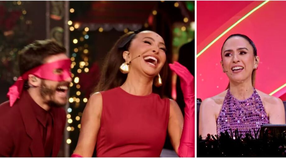 Nicolas Prattes, Sabrina Sato e Tatá Werneck na edição especial de Natal do 'The Masked Singer Brasil'