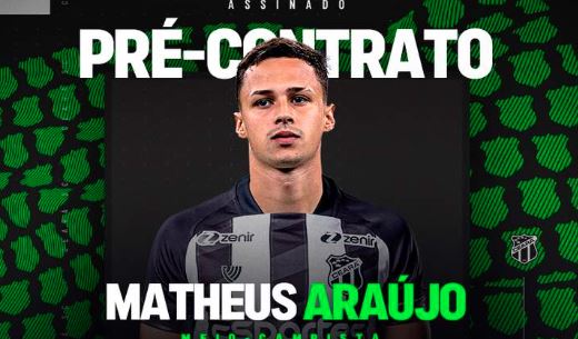 Matheus Araújo se despede do Corinthians rumo ao Ceará: 'Levo comigo gratidão e orgulho'