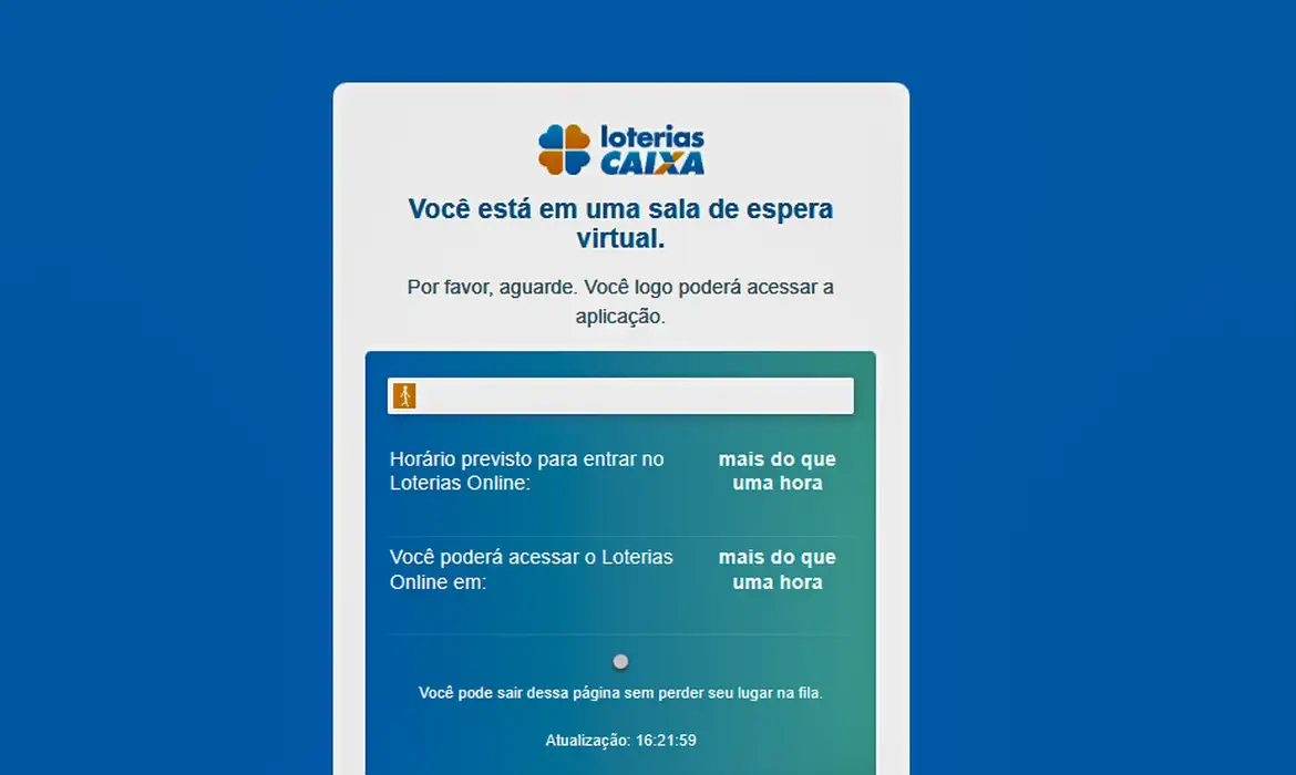 Site Loterias Caixa tem fila de espera para apostar