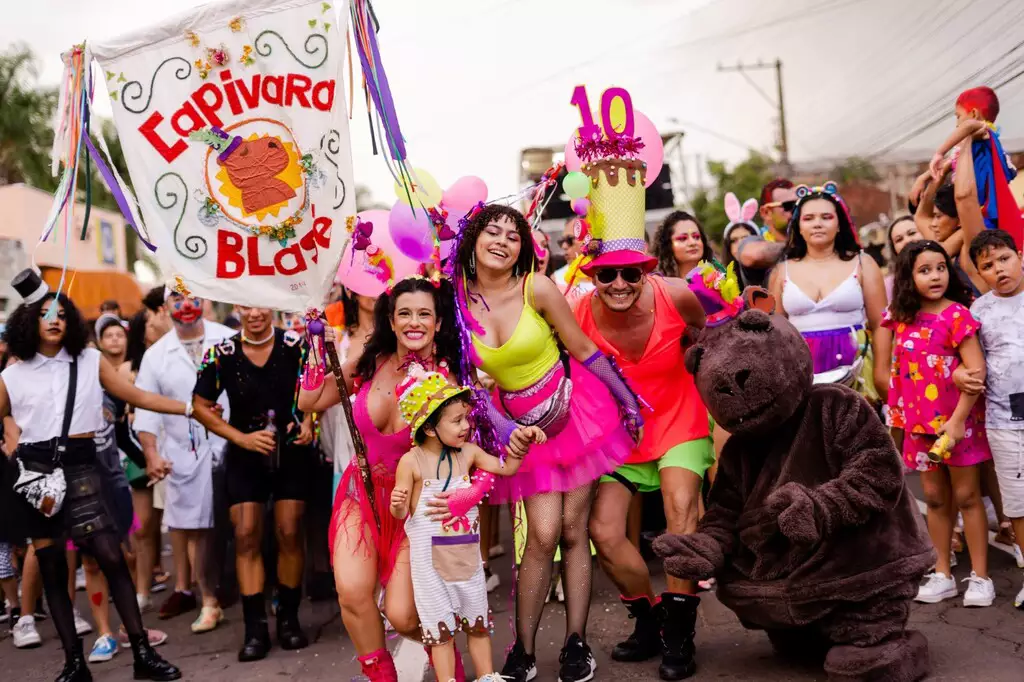 Bloco Capivara Blasé, durante carnaval de 2023, em Campo Grande