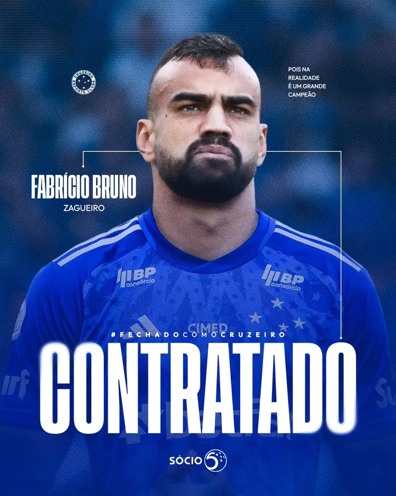 Fabrício Bruno é anunciado como novo reforço do Cruzeiro