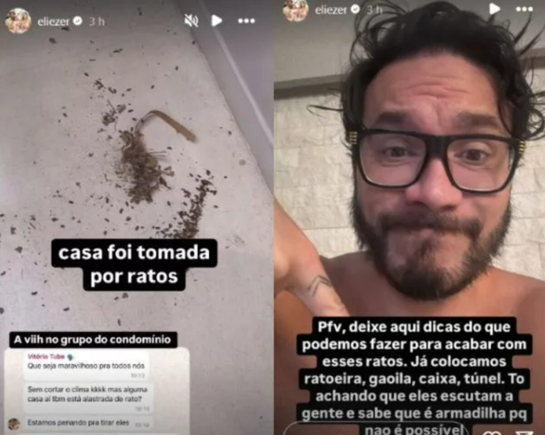Eliezer, ex-BBB, contou que sua casa está infestada de ratos