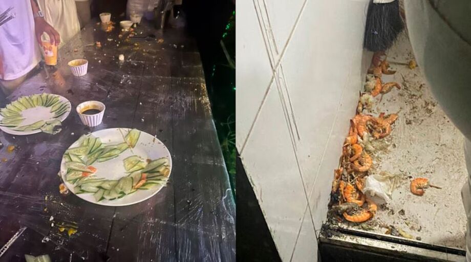 Fotos feitas pelos participantes do evento mostra sujeita na cozinha e falta de comida para atender ao público