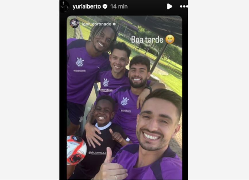 Yuri Alberto e Romero apareceram juntos após entrevero em jogo contra o Velo Clube.