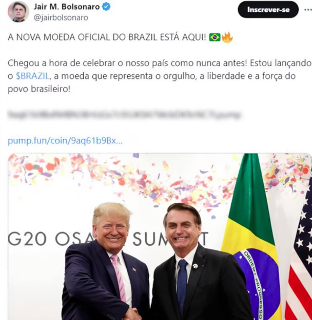 Perfil de Jair Bolsonaro no X (antigo Twitter) foi hackeado