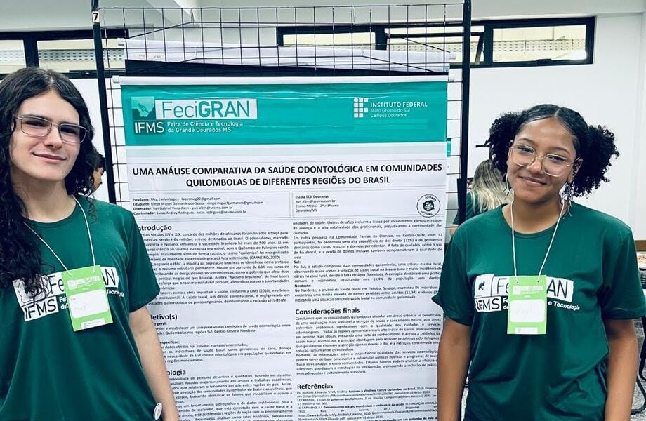 Pesquisa sobre saúde odontológica em quilombos leva alunos do Sesi Dourados à final da Febrace, a maior feira científica pré-universitária do país.