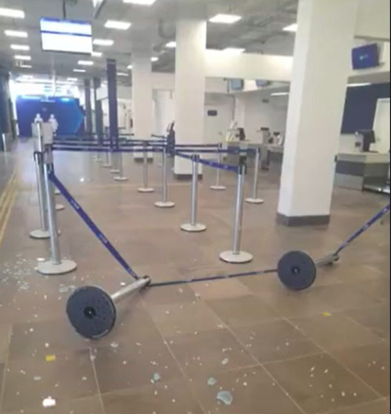 Homem vandaliza aeroporto e agride funcionário em Pelotas