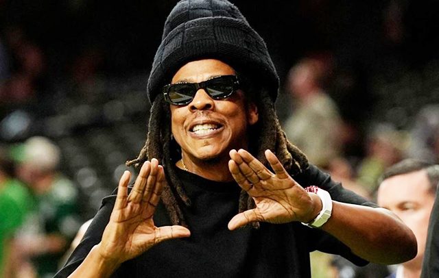 Jay-Z durante o Super Bowl LIX, em Nova Orleans, nos Estados Unidos
