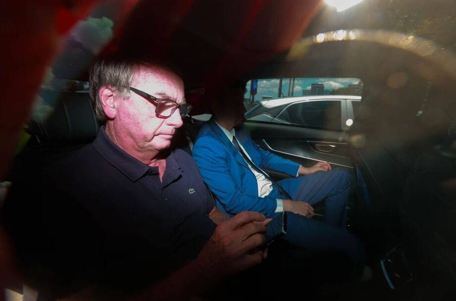 O ex-presidente da República Jair Messias Bolsonaro ( PL) após reunião na casa do deputado Zucco (PL-RS).