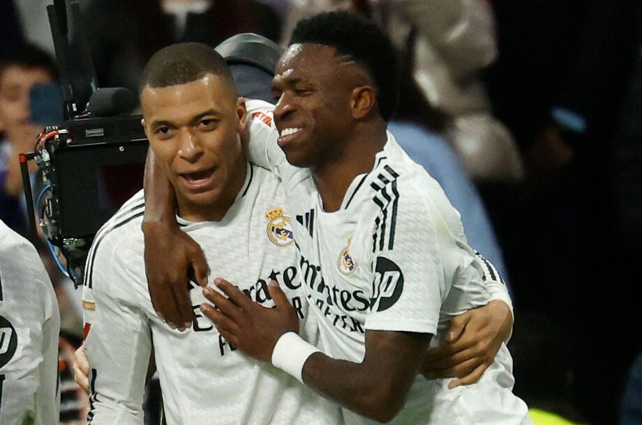 Mbappé deu o passe para Vini Jr. fazer o segundo gol do Real contra o Girona.