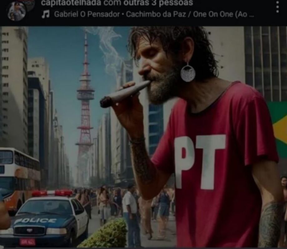Publicação do Capitão Telhada nas redes sociais.