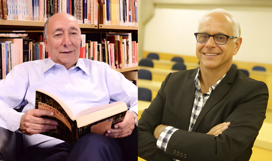 Na imagem, Pedro Chaves (à esquerda), ex-senador e educador, e Ronaldo Mota (à direita), professor e ex-secretário de Educação Superior, destacam a importância da educação digital e a inclusão da EaD nas políticas públicas de formação docente.