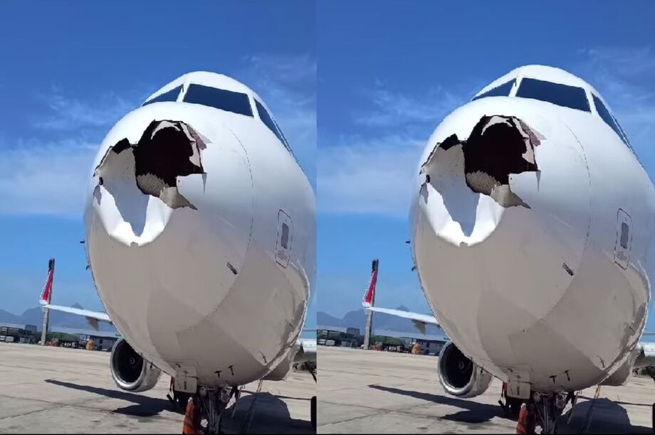 A aeronave que realizava o voo LA3367 (Rio de Janeiro/Galeão-São Paulo/Guarulhos) retornou para o aeroporto após colisão com um pássaro.