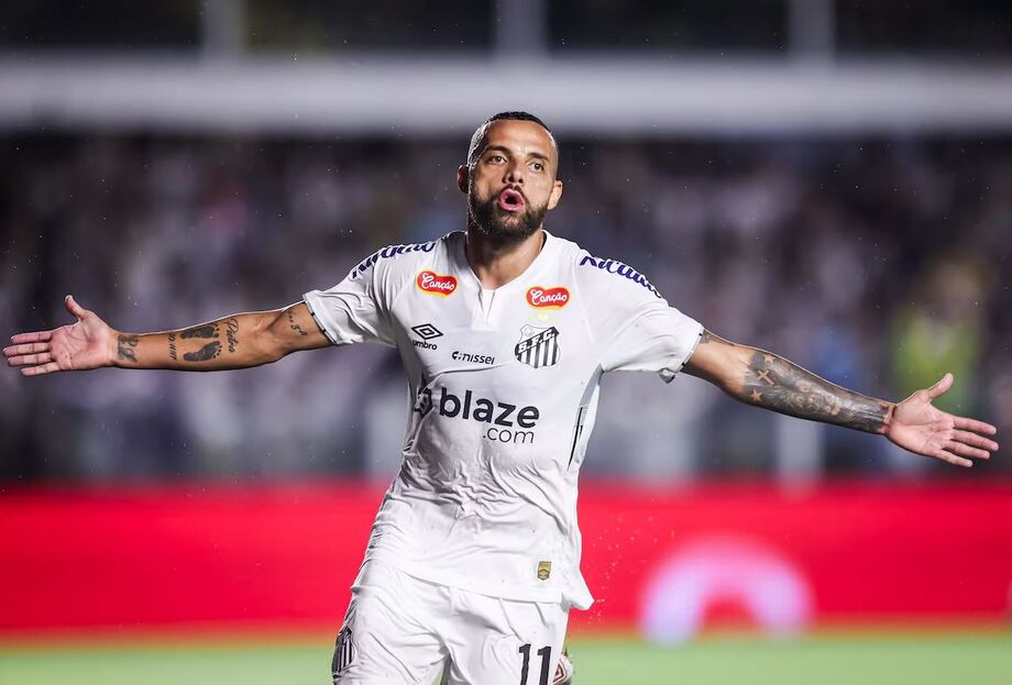Guilherme na partida entre Santos e São Paulo neste sábado, 1.º