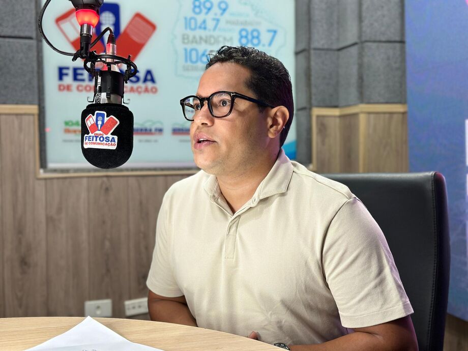 O presidente da Câmara Municipal de Campo Grande, vereador Epaminondas Neto, o Papy, durante entrevista ao Giro Estadual de Notícias