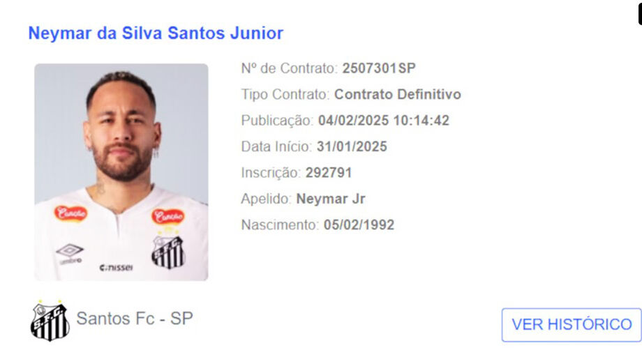 Neymar está inscrito no BID e já pode estrear pelo Santos