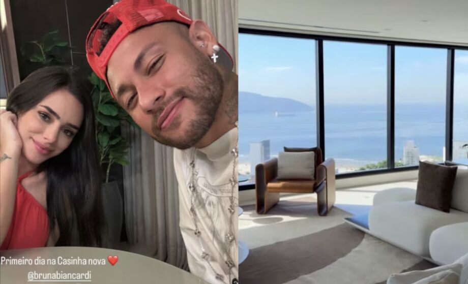 Neymar se mudou com Bruna Biancardi para a cidade de Santos, nesta semana.
