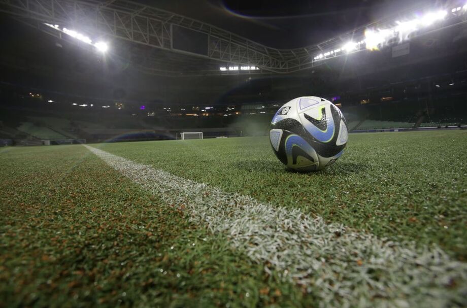 Gramado sintético do Allianz Parque, estádio do Palmeiras, em São Paulo.