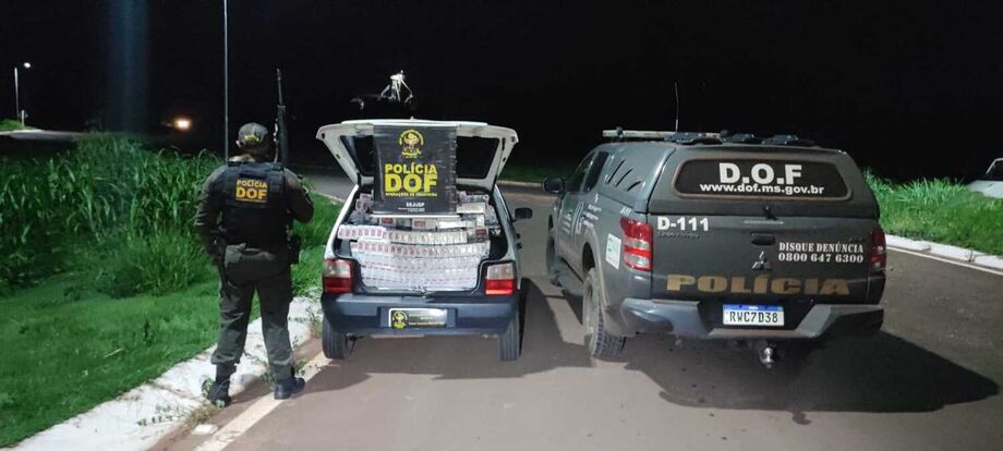 DOF apreende produtos ilegais na MS-164, com carga avaliada em R$ 2,1 milhões. Cigarros, eletrônicos e suplementos estão entre os itens confiscados.