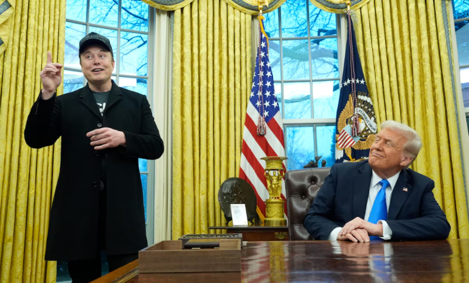 Trump e Musk no Salão Oval, na Casa Branca.