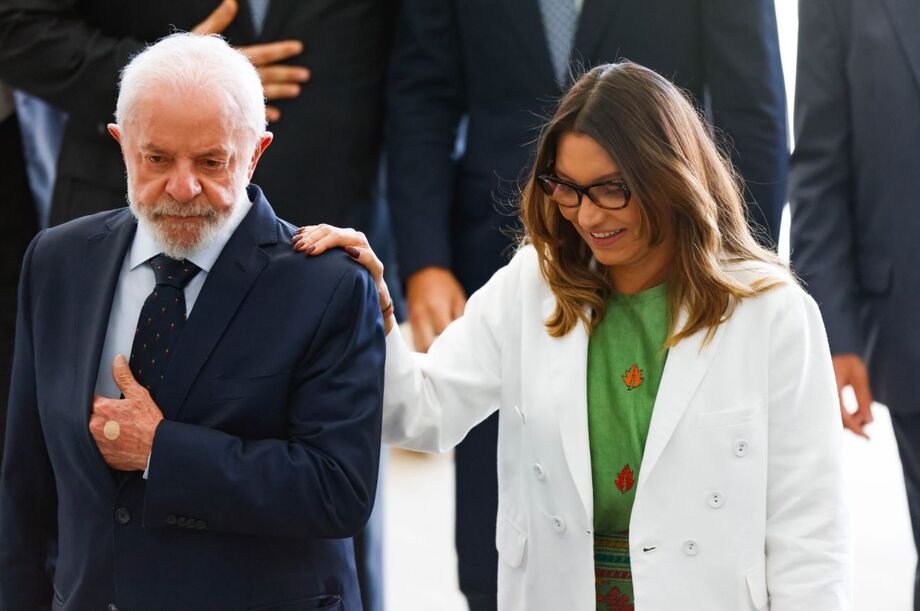 O presidente Luiz Inácio Lula da Silva e a primeira-dama Janja da Silva