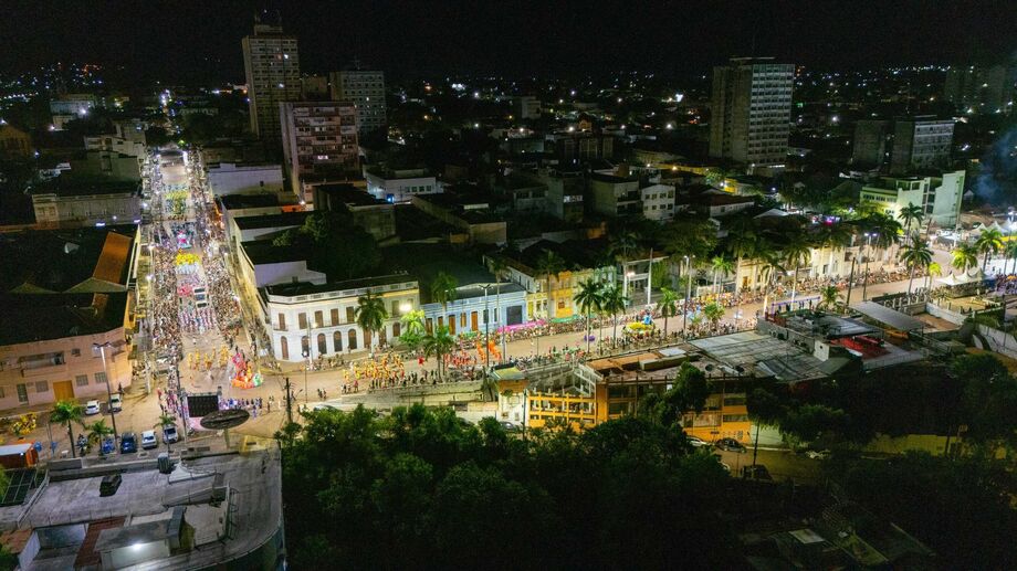Vista aérea do Carnaval de Corumbá