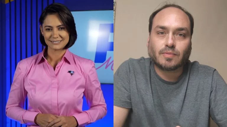 Michelle Bolsonaro diz que já perdoou Carlos Bolsonaro, mas que prefere não conviver com ele para evitar conflitos. Ex-presidente minimizou o atrito.