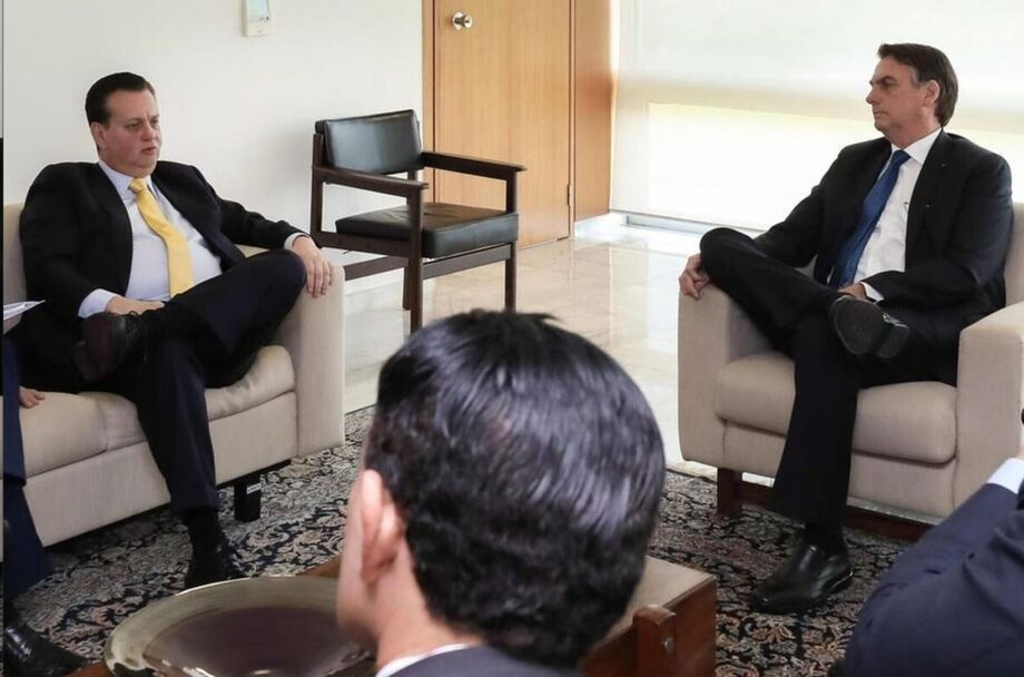 Kassab e Bolsonaro durante encontro em 2019: problemas do passado foram resolvidos, segundo ex-presidente da República