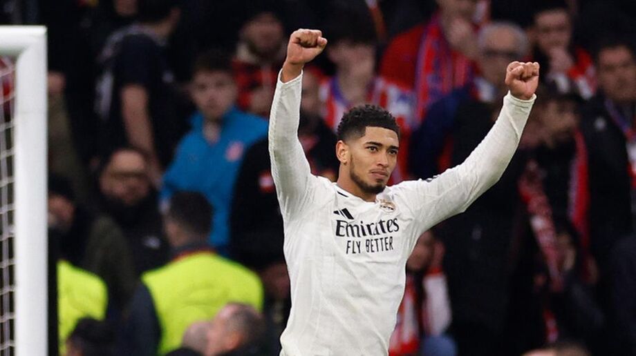 Jogador do Real Madrid comemora classificação para as quartas de final da Liga dos Campeões após vitória nos pênaltis sobre o Atlético de Madrid.