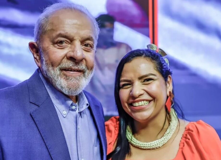 A secretária nacional de Mulheres do PT, Anne Moura, e o presidente Lula