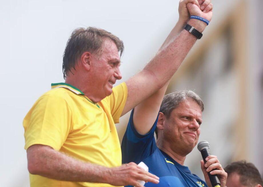 Ato Anistia Já, com a presença do ex-presidente Bolsonaro e Tarcísio de Freitas, em Copacabana zona sul do Rio de Janeiro