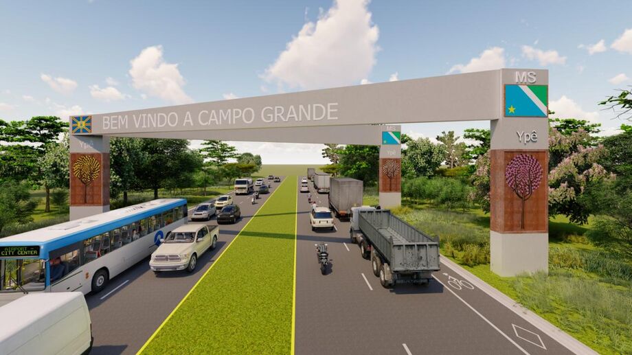 Prefeitura de Campo Grande anuncia licitação do Portal Morena, projeto de André Salineiro que prevê cinco portais de segurança nas entradas da capital.