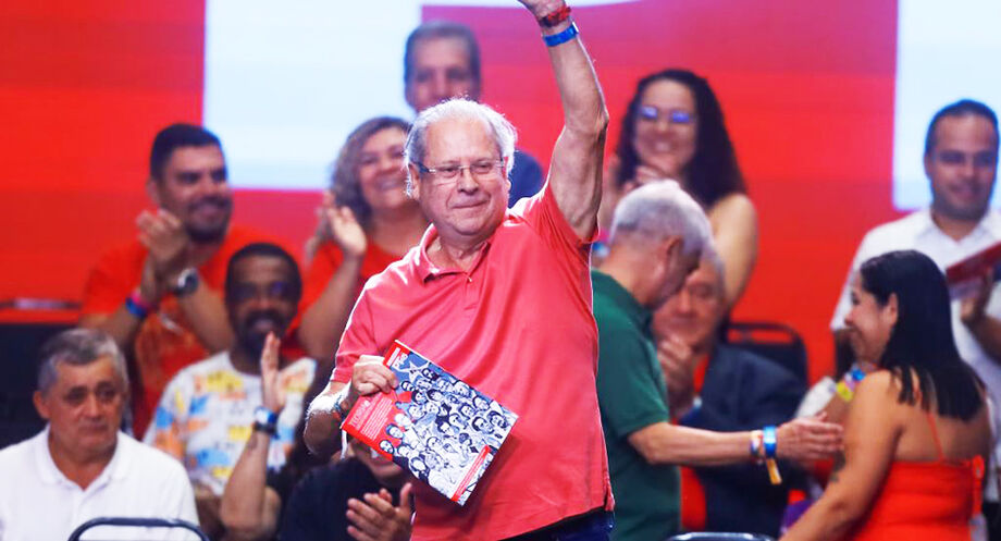 José Dirceu durante evento comemorativo dos 45 do PT, em fevereiro, no Rio de Janeiro