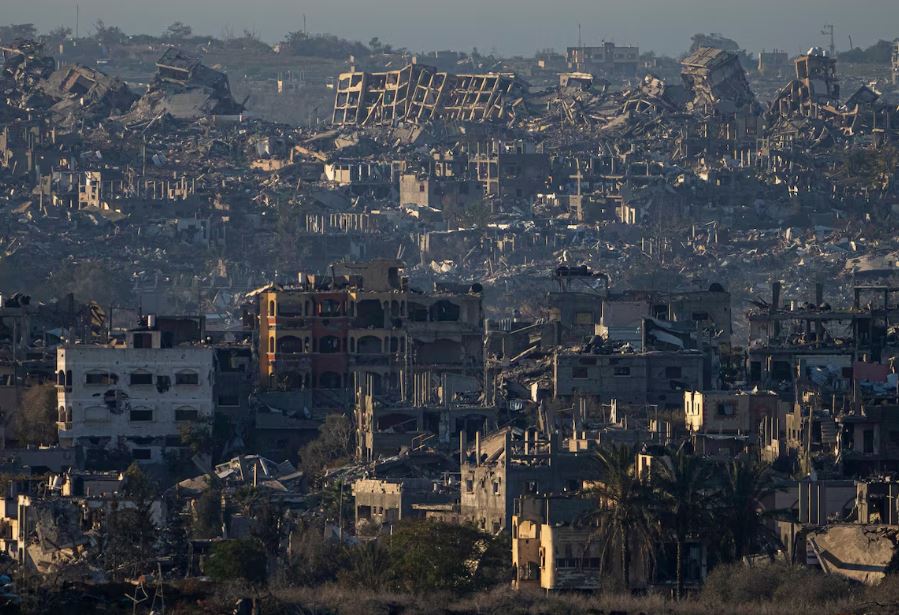 Prédios destruídos na faixa de Gaza, em imagem de arquivo, de janeiro deste ano.