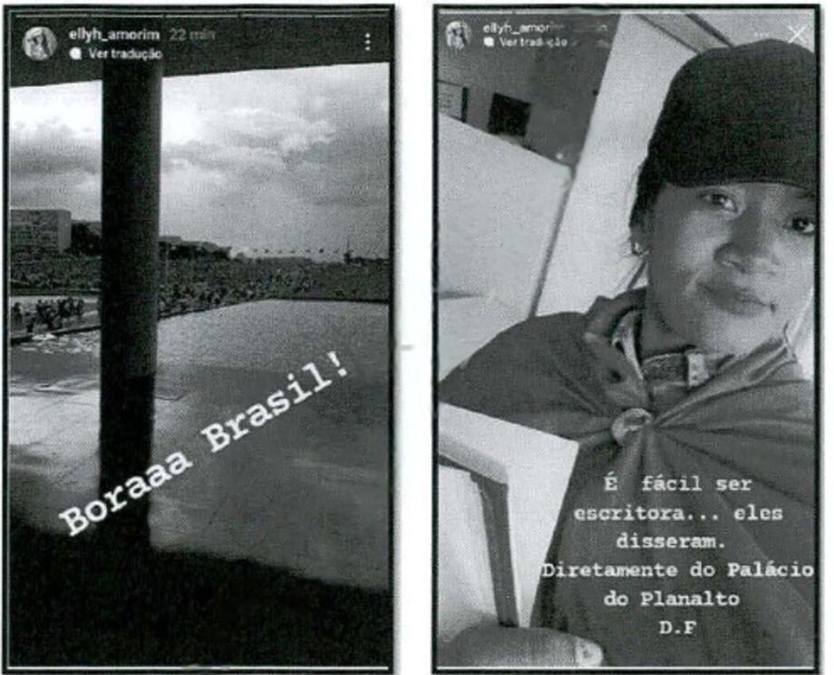 Nikolas Ferreira disse que não há provas de que Eliane Amorim invadiu prédios públicos em 8 de janeiro de 2023, mas manicure publicou registro da invasão em suas redes sociais
