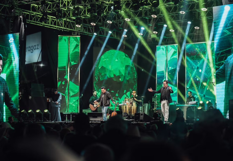 A dupla Bruno e Marrone, em show realizado em Santa Isabel, em SP.