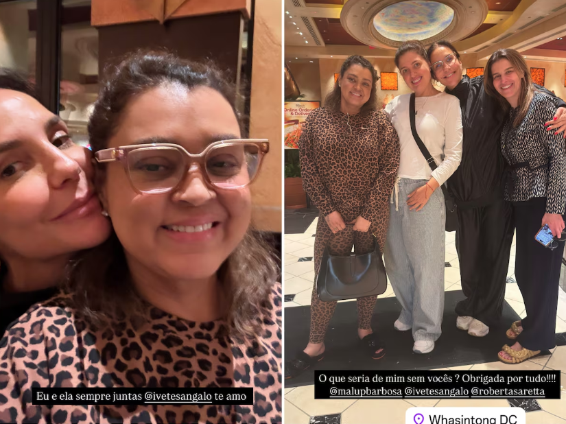Em tratamento nos Estados Unidos, Preta Gil registrou encontro com Ivete Sangalo, Malu Barbosa e Roberta Saretta.