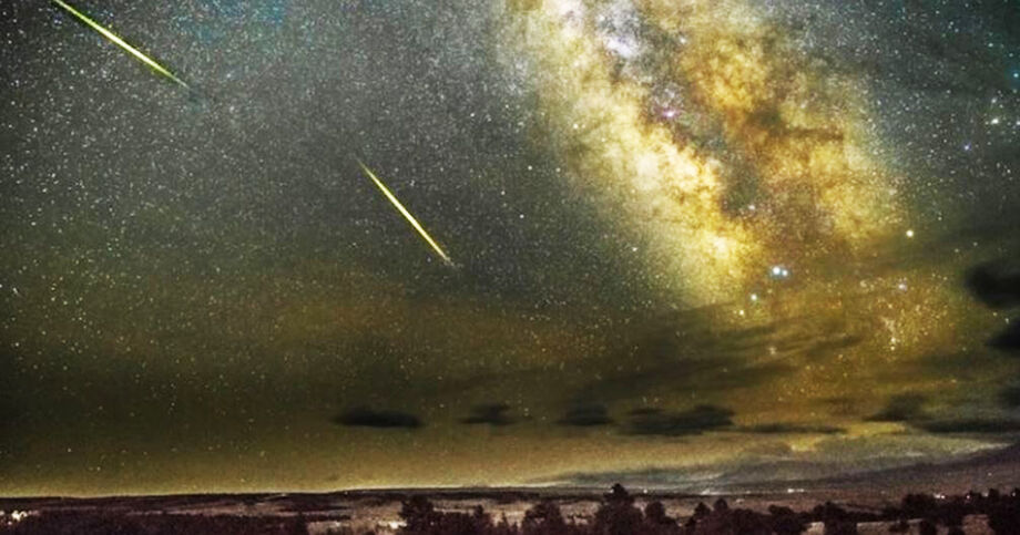 Imagem da chuva de meteoros Eta Aquariids registrada em 5 de maio de 2024, em Colorado nos EUA.