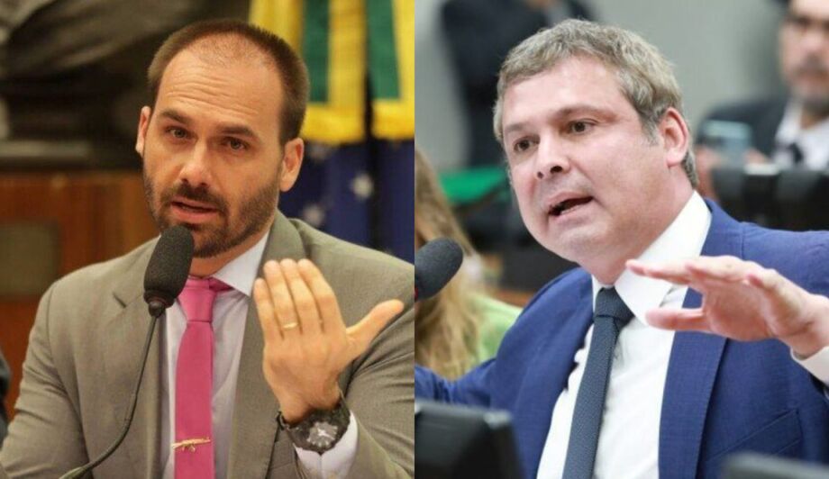 Eduardo Bolsonaro (PL-SP) e Lindbergh Farias (PT-RJ)