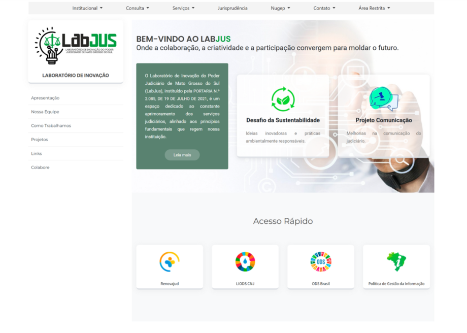 Laboratório de Inovação do Judiciário disponibiliza site