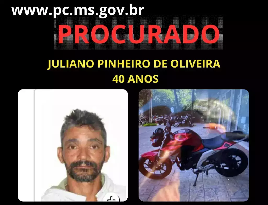 Cartaz divulgado com a imagem de Juliano e da motocicleta