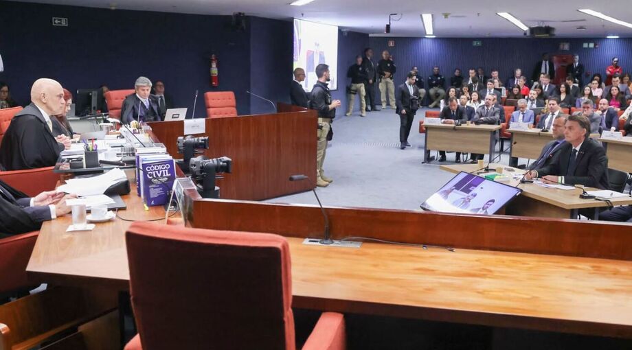 Alexandre de Moraes e Jair Bolsonaro frente a frente em interrogatório no STF