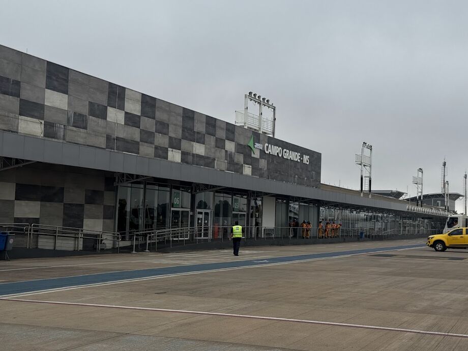 Aeroporto Internacional de Campo Grande, onde os secretários de Mato Grosso do Sul desembarcaram após retorno de Israel.