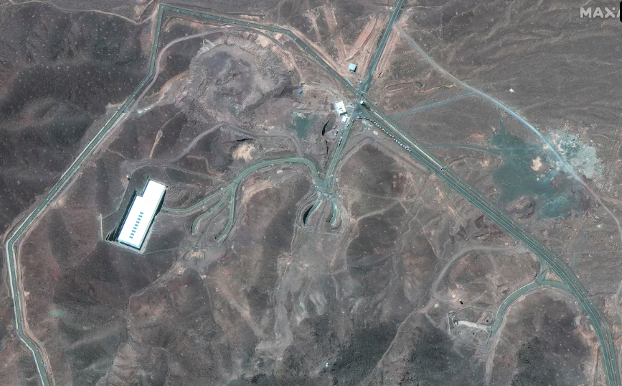 Vista superior da Usina de Enriquecimento de Combustível de Fordow (FFEP) do Irã, em Fordo, Irã, em 20 de junho de 2025. Local foi alvo de ataques dos EUA.